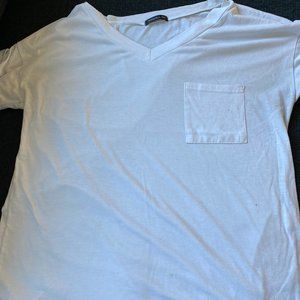mitholl short sleeve t-shirt white solid top size large